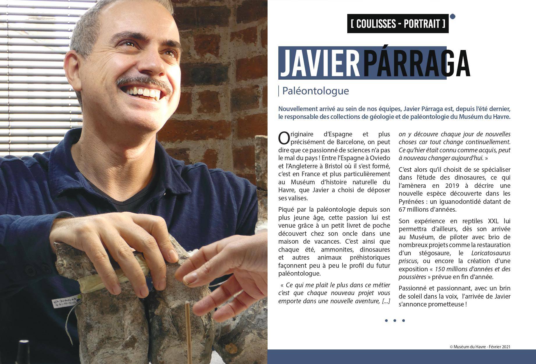 Portrait - Javier Párraga, paléontologue